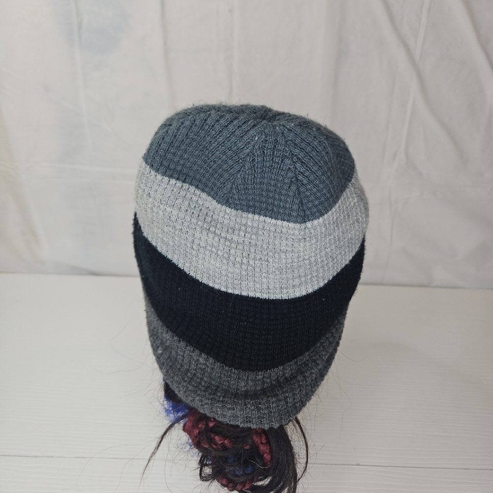 🎁Color Block Casual Solid Unisex Beanie Knitting Hat Winter Black Gray One Size - Picture 5 of 14